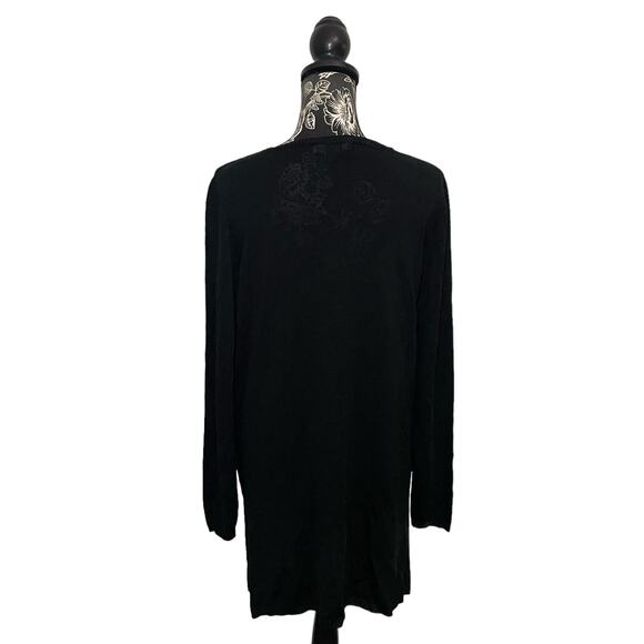 Marina Rinaldi Knit Sweater Dress Side Slits Black Minimalist Italy - Size Small - Picture 8 of 9